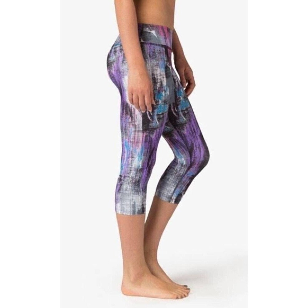 BEYOND YOGA Lux Leggings Womens XS Foxing‎ Multicolor Print Purple Gray $89